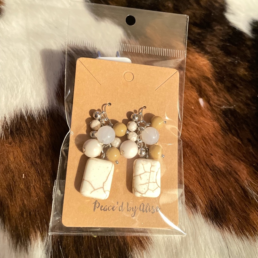 NEW Stone bead earrings # PeacedbyAlise